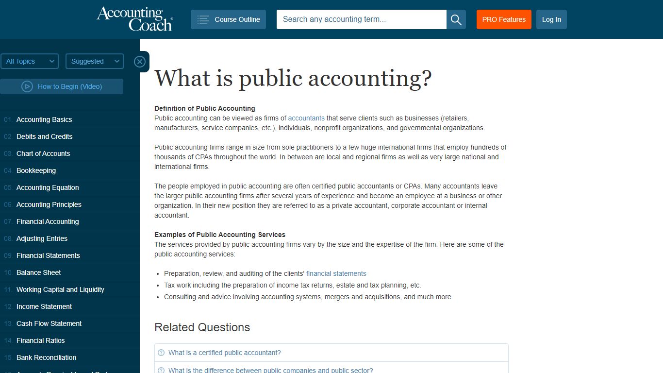 What is public accounting? | AccountingCoach