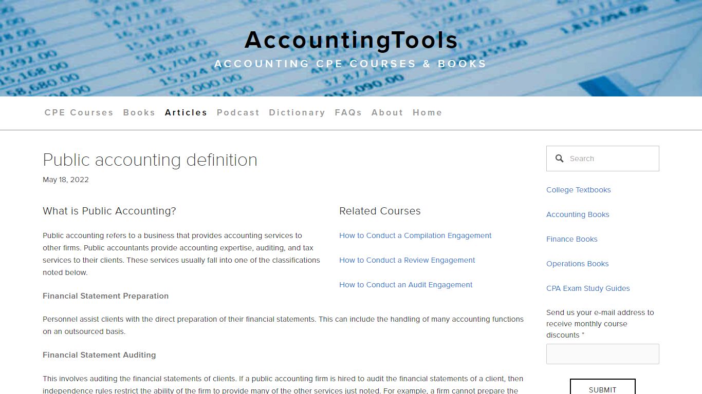 Public accounting definition — AccountingTools
